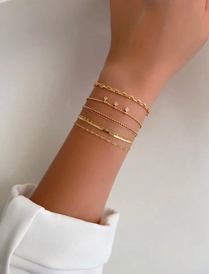 Layered Set Snake Chain Bracelet