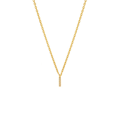 Tiny Initial Cubic Zirconia Pendant Necklace