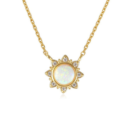 Opal Cubic Zirconia CZ Gemstone Necklace