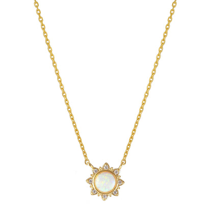 Opal Cubic Zirconia CZ Gemstone Necklace