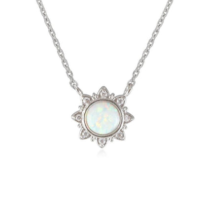 Opal Cubic Zirconia CZ Gemstone Necklace