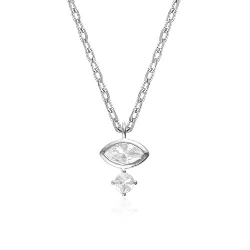 2 CZ Stone Solitaire Necklace
