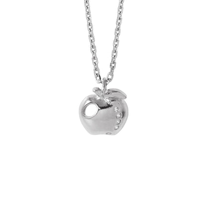 Tiny Apple Bite CZ Necklace