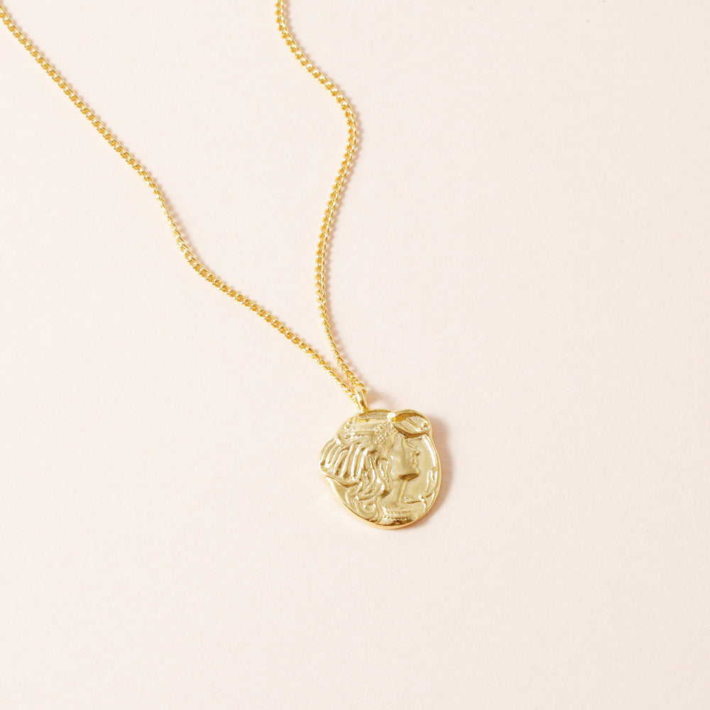 Women Portrait Medallion Pendant Necklace
