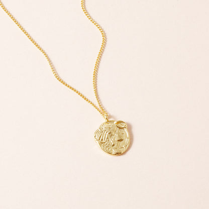 Women Portrait Medallion Pendant Necklace