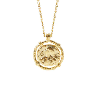 Hammered Medallion Pendant Necklace