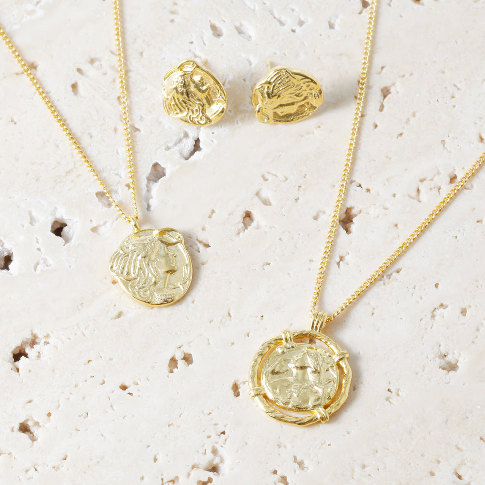 Hammered Medallion Pendant Necklace