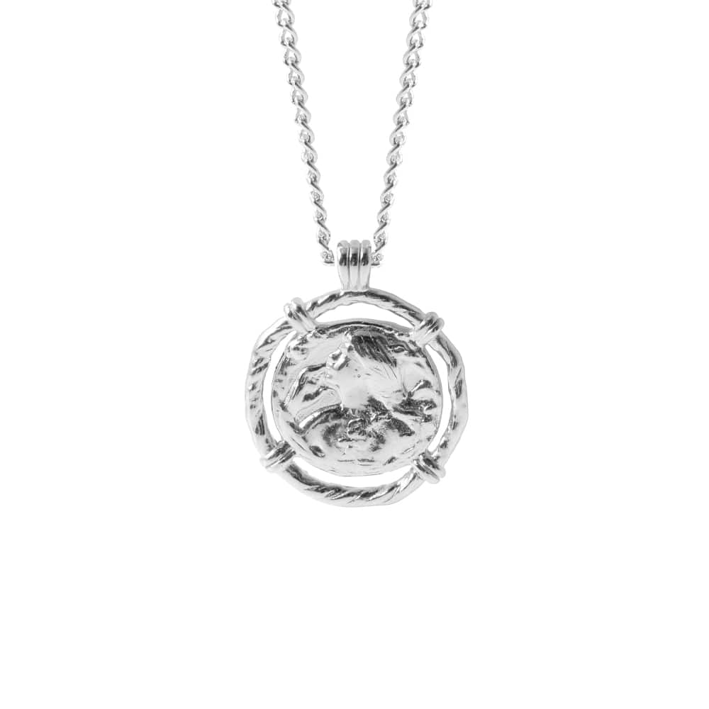 Hammered Medallion Pendant Necklace