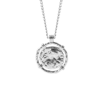Hammered Medallion Pendant Necklace