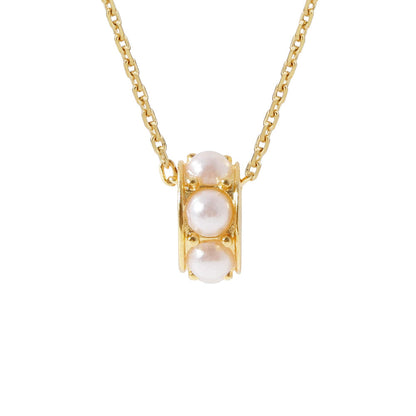 Pearl Cylinder Pendant Necklace