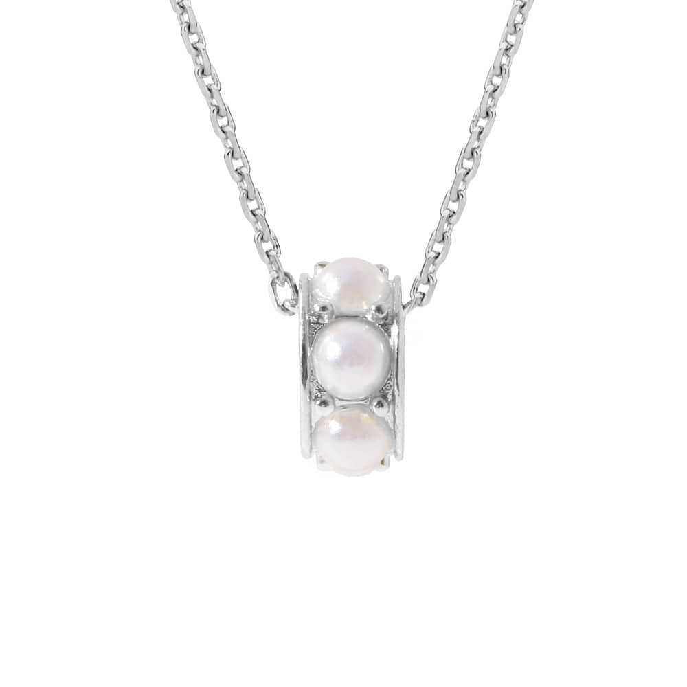 Pearl Cylinder Pendant Necklace