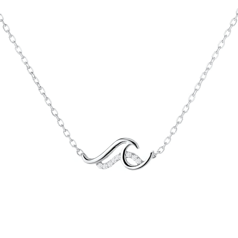 Beach Double Wave Pendant Necklace