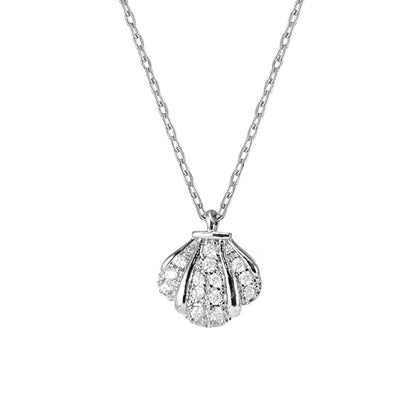 Ocean Shell Cubic CZ Pendant Necklace