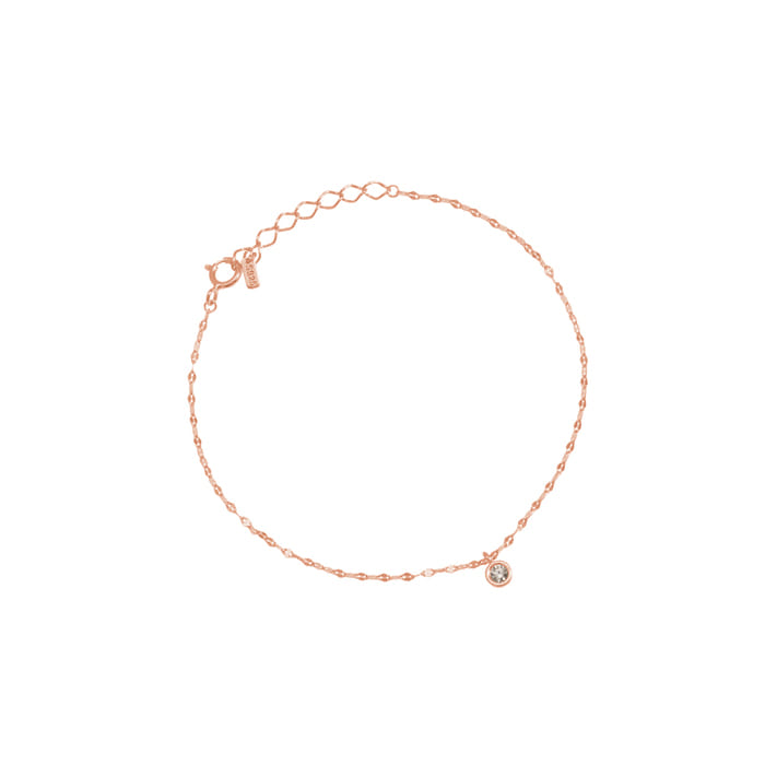 Bezel CZ Charm Unique Chain Bracelet