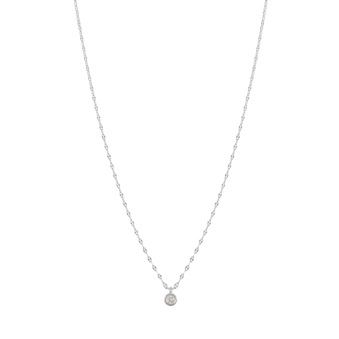 Bezel CZ Stud Unique Chain Choker Necklace