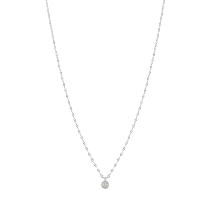 Bezel CZ Stud Unique Chain Choker Necklace