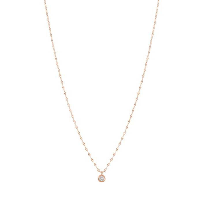 Bezel CZ Stud Unique Chain Choker Necklace