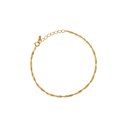 Twisted Chain Thin Rope 925 Silver Bracelet