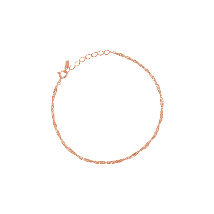 Twisted Chain Thin Rope 925 Silver Bracelet