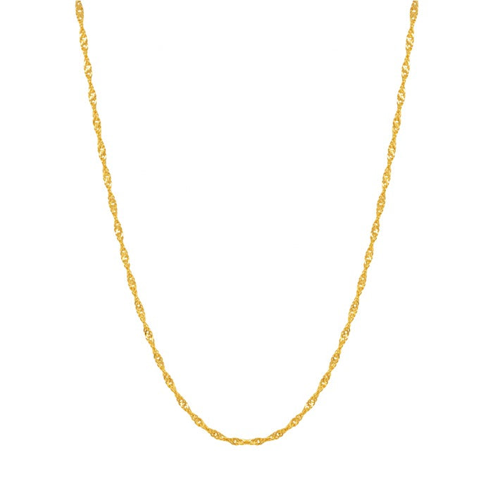 Twisted Chain Thin Rope Solid Silver Necklace