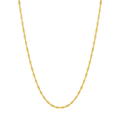 Twisted Chain Thin Rope Solid Silver Necklace