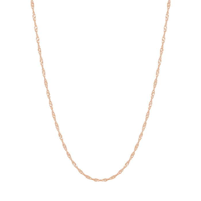 Twisted Chain Thin Rope Solid Silver Necklace