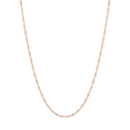 Twisted Chain Thin Rope Solid Silver Necklace