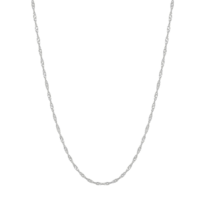 Twisted Chain Thin Rope Solid Silver Necklace