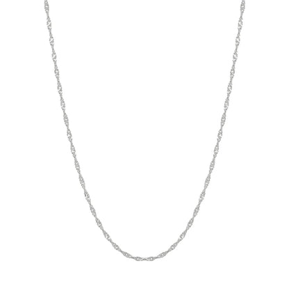 Twisted Chain Thin Rope Solid Silver Necklace