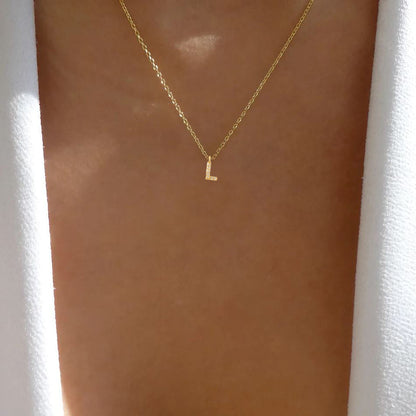Tiny Initial Cubic Zirconia Pendant Necklace