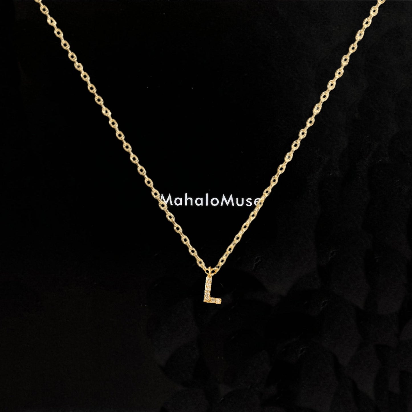 Tiny Initial Cubic Zirconia Pendant Necklace