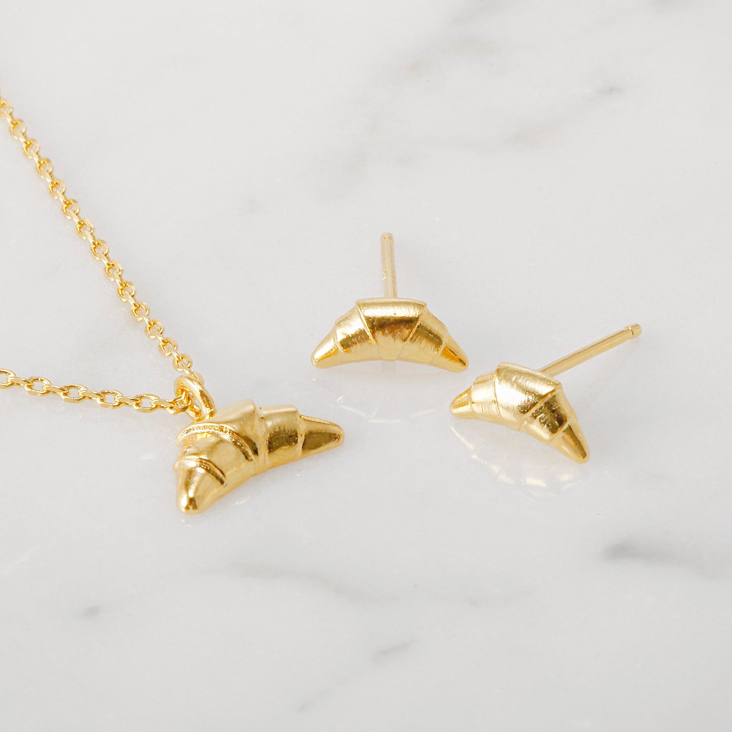 Tiny Croissant Pendant Necklace