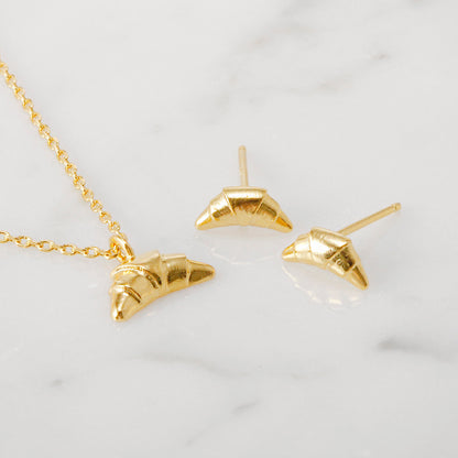 Tiny Croissant Pendant Necklace