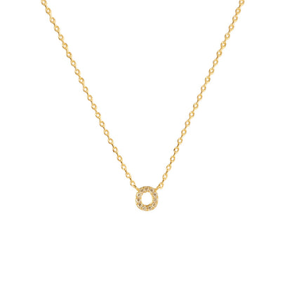 Tiny Initial Cubic Zirconia Pendant Necklace