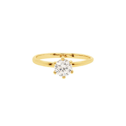Solid 925 Silver Ring 5mm Cubic Zirconia