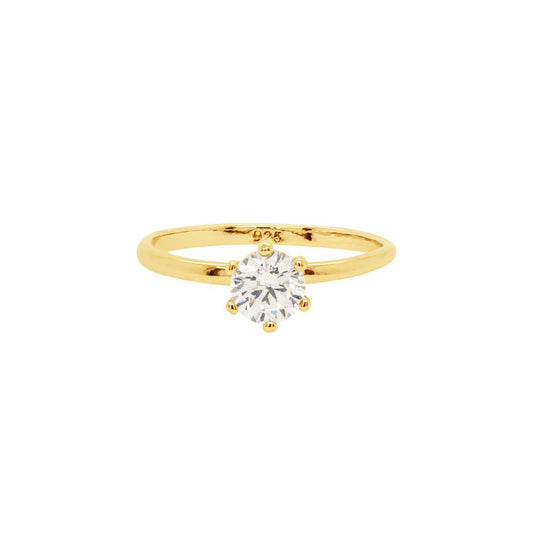 Solid 925 Silver Ring 5mm Cubic Zirconia