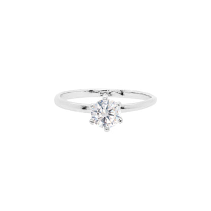 Solid 925 Silver Ring 5mm Cubic Zirconia