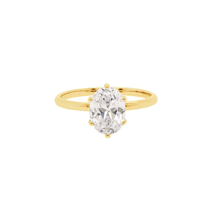 Oval Diamond Cut CZ 925 Silver Band Ring