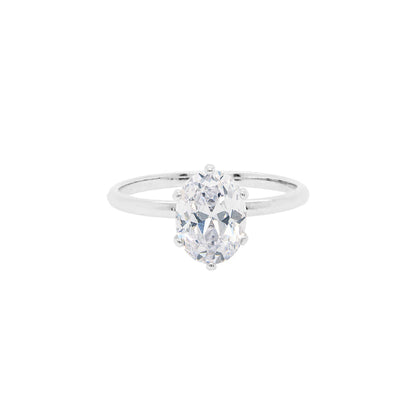Oval Diamond Cut CZ 925 Silver Band Ring