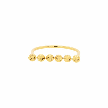 Six Dot Connected Bar One Line Ring
