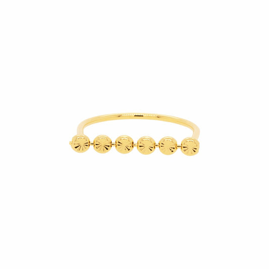 Six Dot Connected Bar One Line Ring