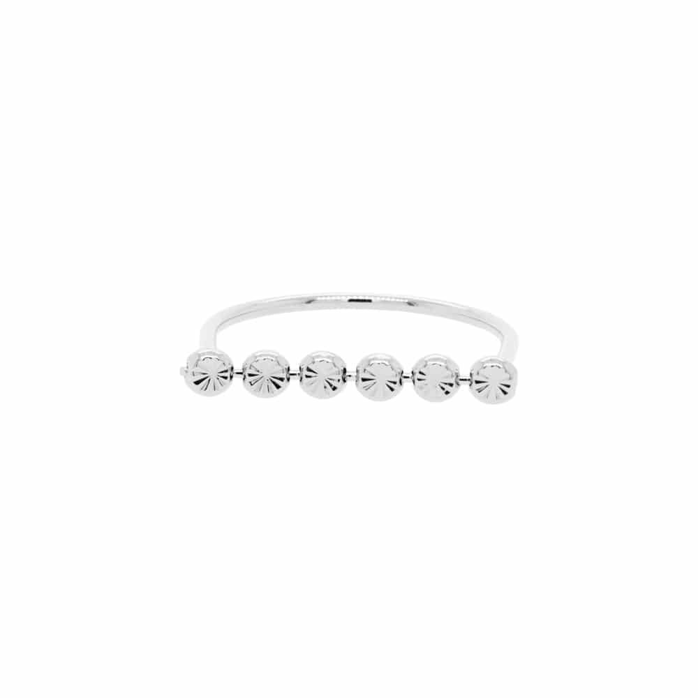 Six Dot Connected Bar One Line Ring