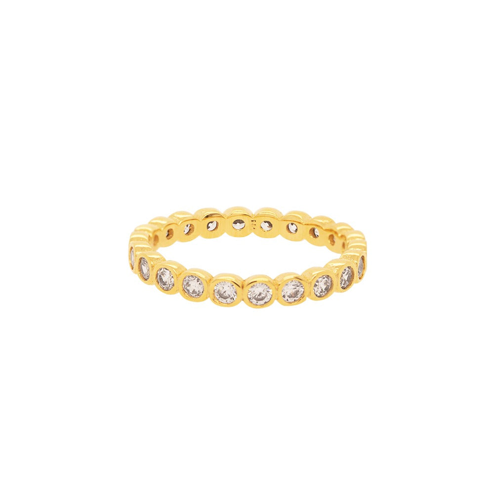 Bezel Cubic Zirconia Eternity 925 Band Ring