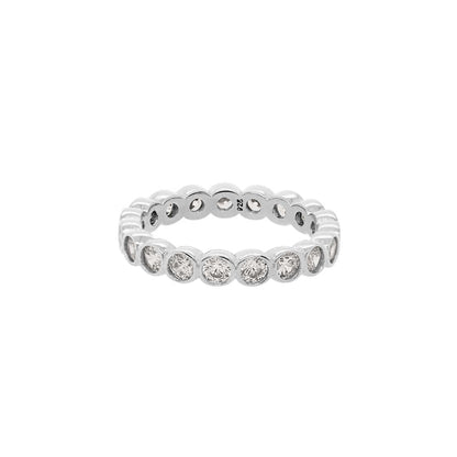 Bezel Cubic Zirconia Eternity 925 Band Ring