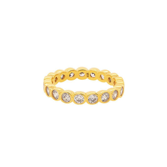 Bezel Cubic Zirconia Eternity 925 Band Ring Medium
