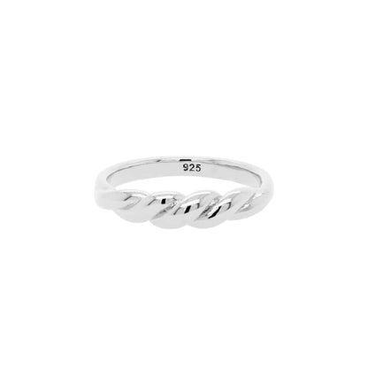Bold Twist Round Band Ring 925