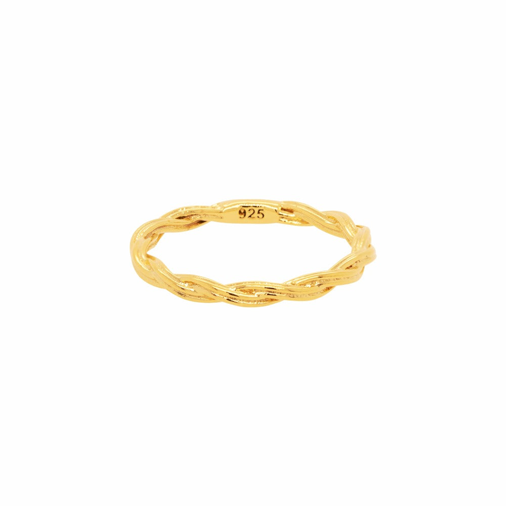 Twisted Lines 925 Silver Ring Thin