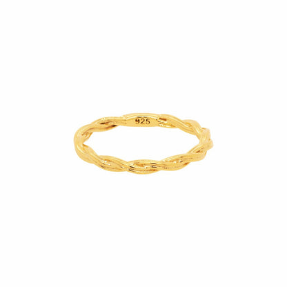 Twisted Lines 925 Silver Ring Thin