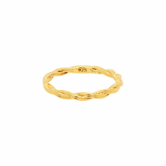 Twisted Lines 925 Silver Ring Thin