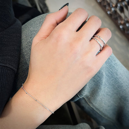 Twisted Lines 925 Silver Ring Thin